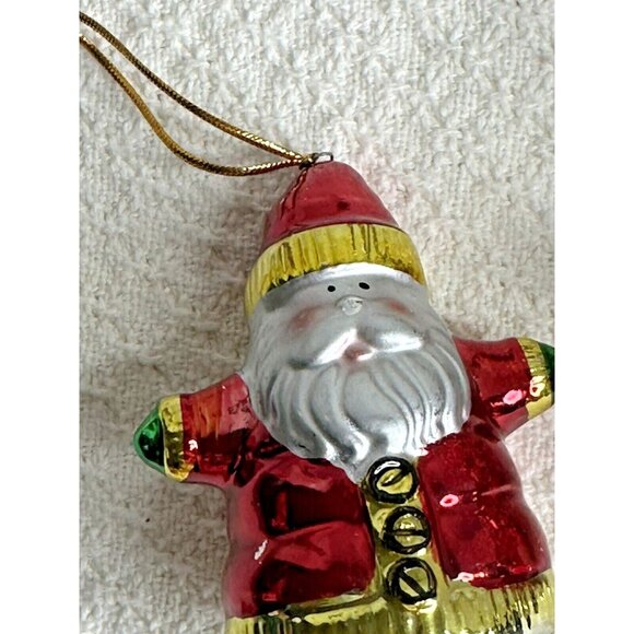 Christmas Tree Santa Claus Ornaments with Hangers 8 ea Small 3" Holiday Jolly - Picture 9 of 12